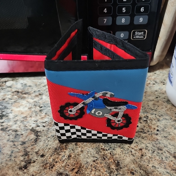 Other - Kids Dirt Bike Bifold Wallet - Blue & Red